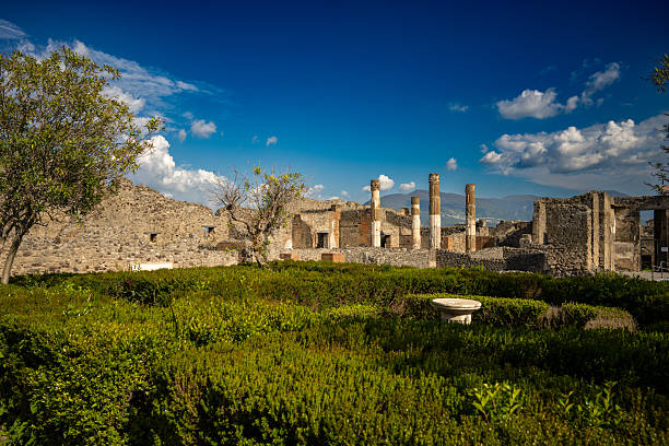 Beautiful ruins of Pompeii basking in sunlight.