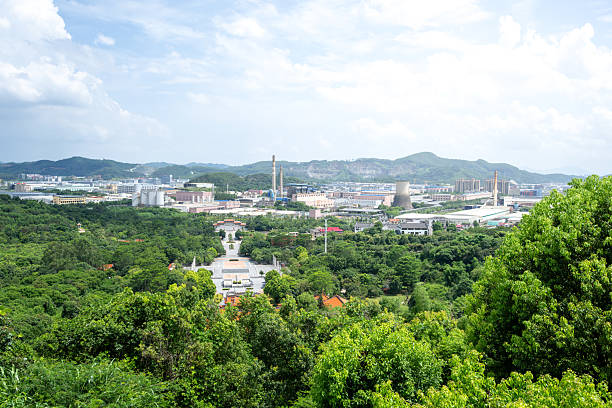 Industrial Zone Surrounded by Lush Greenery