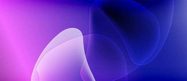 istock Abstract gradients blend purple, blue hues. Soft shapes overlap creating luminous effect. Minimalist design evokes calm atmosphere. 2227794832