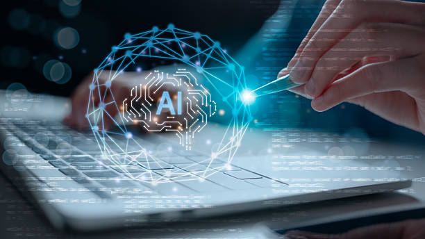 istock Close-up of hands using laptop and pen with glowing AI interface. Concept of artificial intelligence, data science, machine learning, neural network, and future digital technology integration. 2227797801