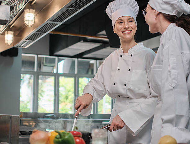 istock Two White female chefs are cooking in the restaurant kitchen together. 2227800730