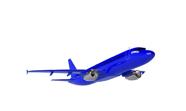 istock Blue airplane isolated on white 2227805674