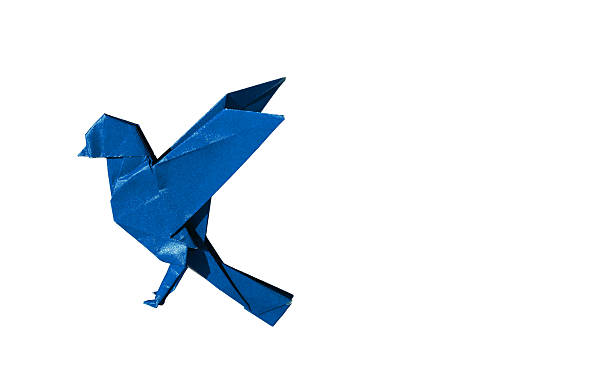 istock Blue Origami Bird Robin isolated on white 2227805780