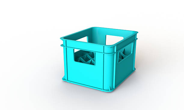 istock Cyan plastic crate box isolated on white 2227806662