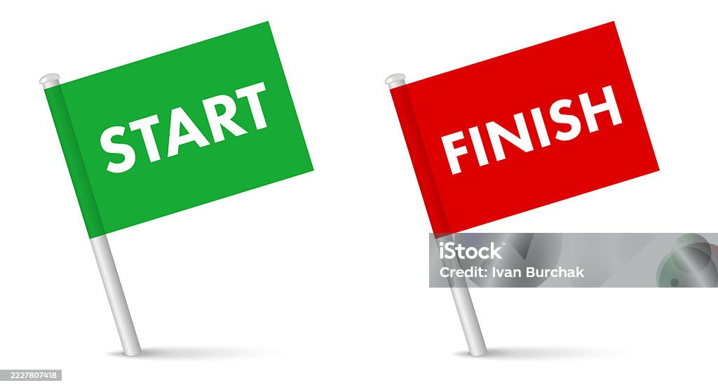 Start And Finish Map Pointer Pin Flags 3d Realistic Vector Illustration ...