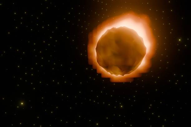 CG image of a meteorite falling from the sky