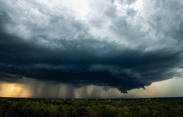 istock Storm clouds with the rain. Nature Environment Dark huge cloud sky black stormy cloud 2227809483