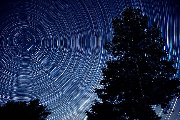 istock Milky Way star-trails and rural countryside tree silhouettes 2227809638