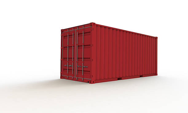 istock 3D rendering of a red container isolated on white. the container casts shadow on a white surface 2227814144