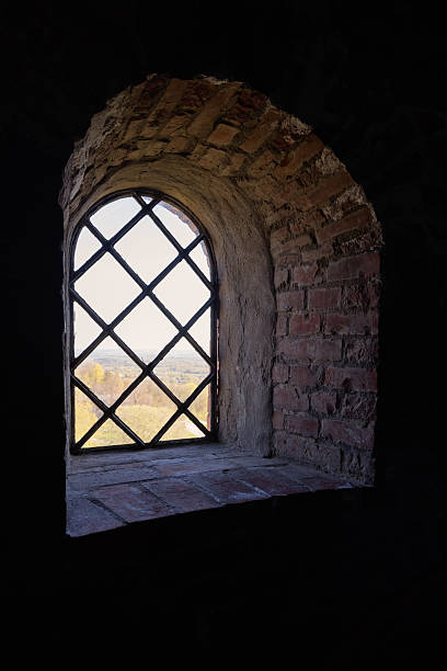 istock Window niche in an old brick tower from the inside 2227815198