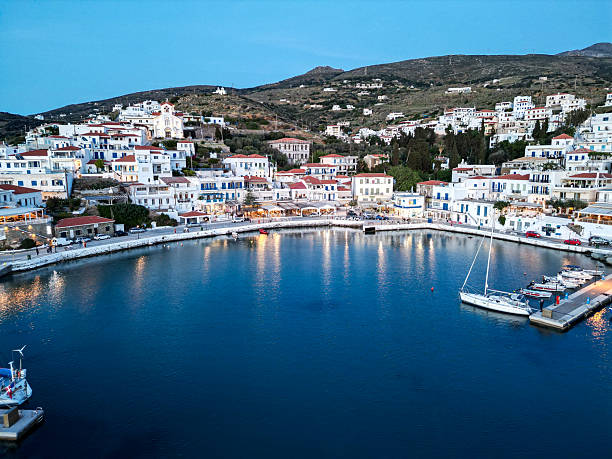 istock Blue Hour at Batsi Harbor, Andros Island, Greece 2227816925