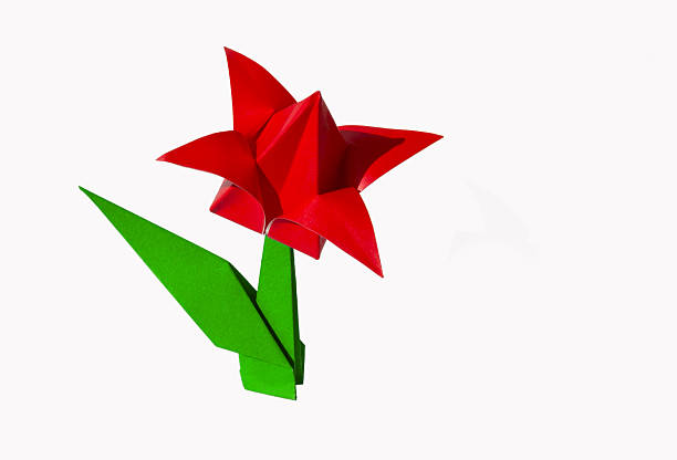 istock Origami red flower, tulip, isolated on white 2227817861