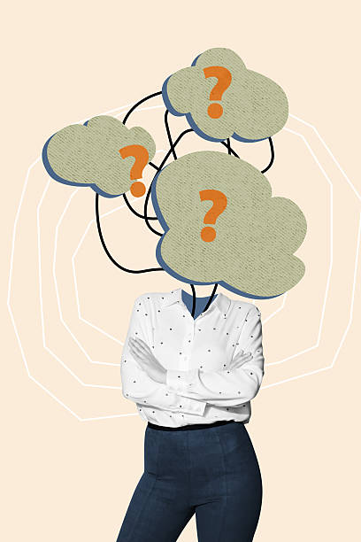 istock Vertical collage poster young headless woman question mark unsure uncertain find solution unknown answer doubts drawing background 2227818831