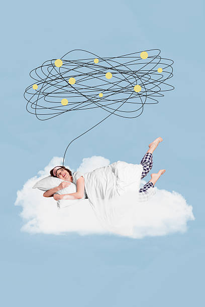 istock Vertical image collage young cheerful girl sleepover lying covered blanket pillow dream insomnia late night rest drawing background 2227820102