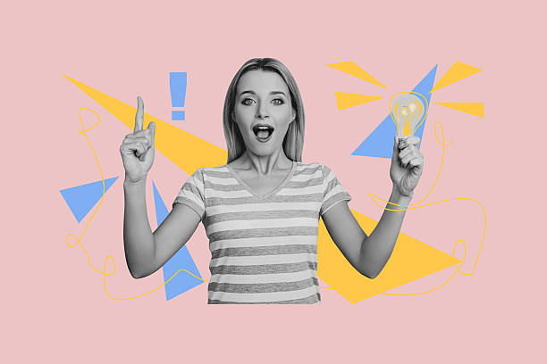 istock Creative image collage young woman eureka lightbulb lamp electric power idea strategy smart solution decision diligent worker 2227820136