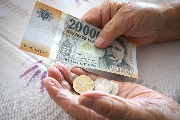 istock Old Woman's Hand with Coins and Banknotes – Poverty or Wealth? 2227820709