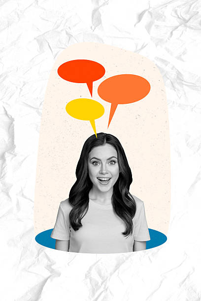 istock Vertical poster collage young pretty excited girl textbox communication messages replies forum discussion conversation drawing background 2227821442