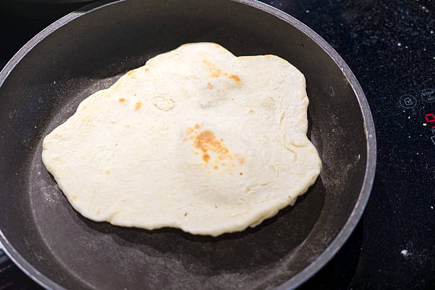istock High angle view of naan in pan. 2227822389