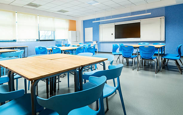 istock Interior views of tidy classroom in a school 2227828968