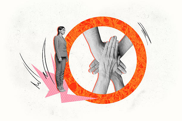 istock Creative collage image young businesswoman stand hands put together team unity support trust palms cooperation drawing background 2227835062