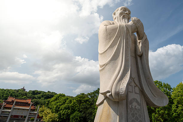 istock The Statue of Confucius Under a Blue Sky with White Clouds 2227839806