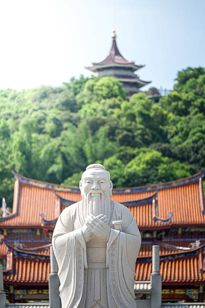 istock Ancient Statue and Traditional Architecture in a Serene Setting 2227841098