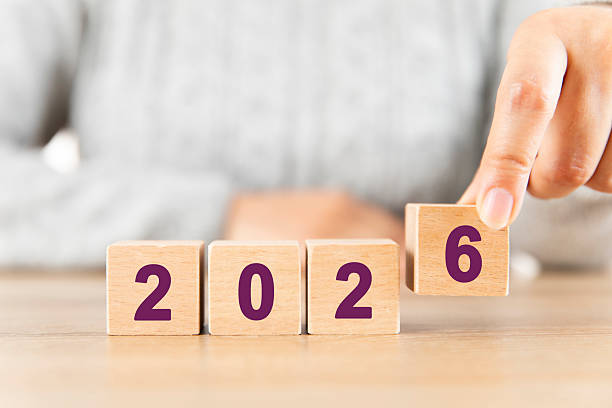 istock 2026 New Year with Wooden Cubes 2227843828