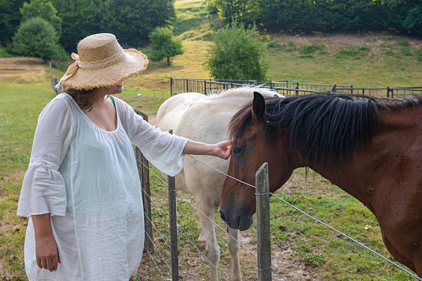 istock Woman Interacting with Horses in Serene Landscape 2227843831