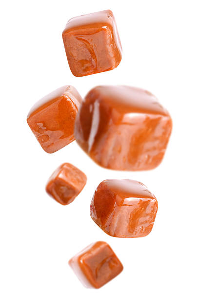 istock Salted caramel cubes levitation. 2227847671