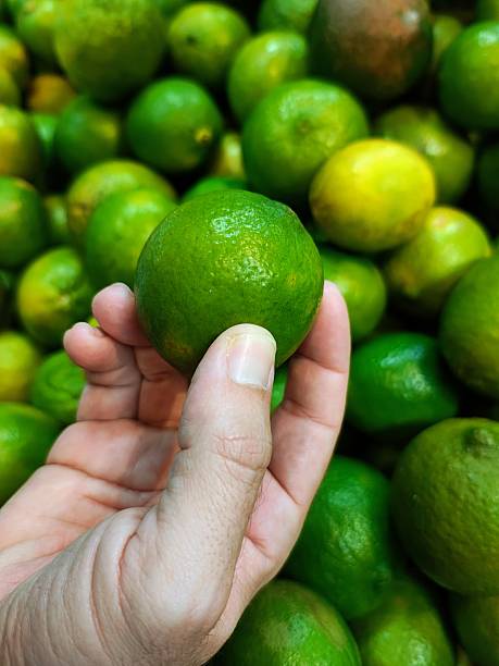 istock Male hand choosing lime in a market 2227853110