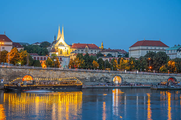 istock Vltava River Embankment at Dusk 2227856610