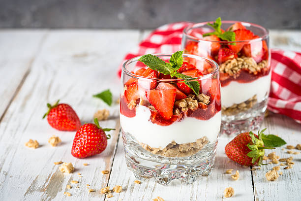 istock Greek yogurt parfait with strawberry. 2227865405