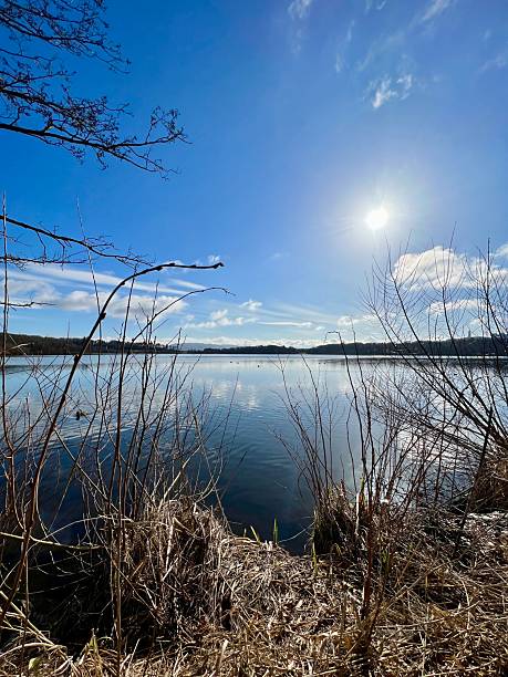 istock Sunny Day by Calm Lake with Blue Sky 2227866213