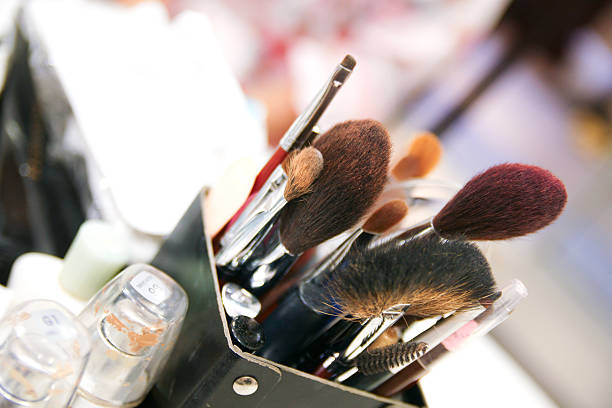 istock Collection of Professional Makeup Brushes in Studio Setting with Soft Lighting 2227867040