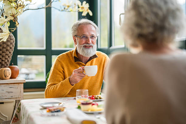 istock Senior Couple at Boutique Hotel Breakfast 2227867530
