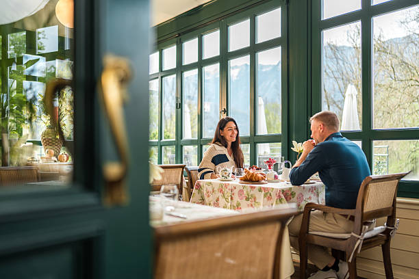 istock Caucasian Couple Enjoying Breakfast in Boutique Hotel Setting 2227867538