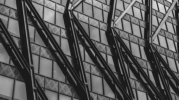 istock Bold black and white geometry of modern facade with minimal contrast lines 2227868726