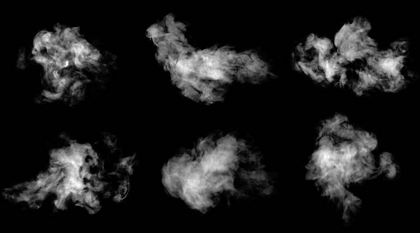 istock Collection abstract fog or multicolored smoke evaporates turns, Multicolored smoke image become vapor is divided into parts on black background, fog effect, Smoke is out. 2227877904