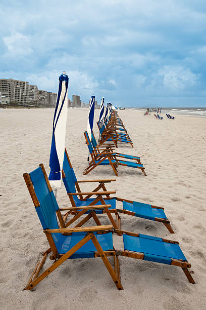 Decorative Beach Chairs in the Morning. Shot in Gulf Shores, Alabama with a Canon EOS Mark V camera.