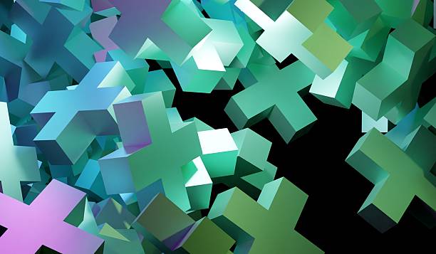 istock Plus sign, cross sign, abstract background, 3D illustration 2227888571