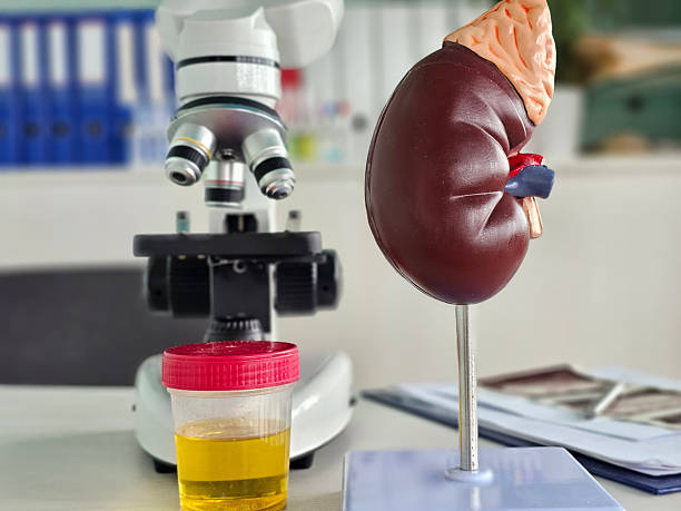 istock Kidney model alongside microscope and specimen jar in a laboratory 2227889695