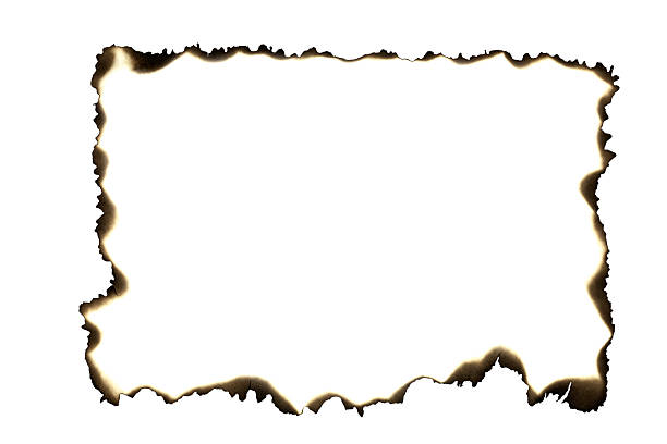 istock Burnt paper frame or border. A vintage, grunge texture with scorched edges for a message or template, isolated on white background with clipping path. 2227891421