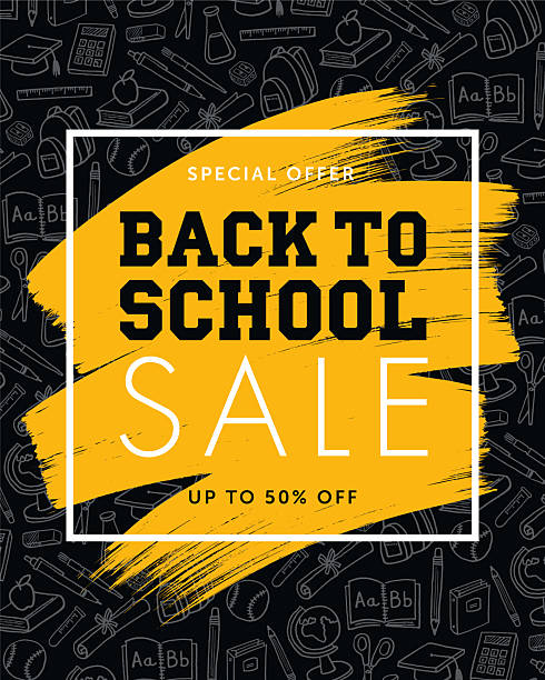 Back To School Sale Background for advertising, banners, leaflets and flyers. Stock Illustration
