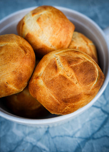 Golden brown breakfast rolls freshly baked from ready-made dough.served warm and crisp, ideal for a quick and easy homemade morning treat