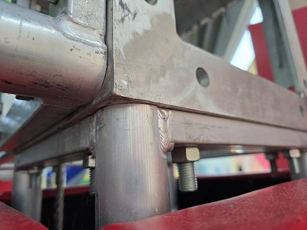 istock Close-Up of Metal Framework with Welded Joints and Fasteners 2227905587
