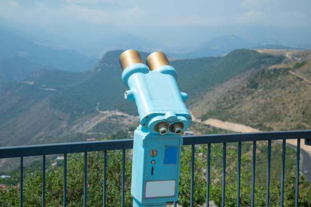 Modern Binocular in the outdoor. Armenia