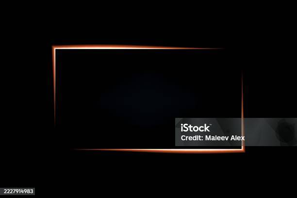 Neon Rectangle Colored Frame Neon Lights Horizontal Sign Geometric Glow ...