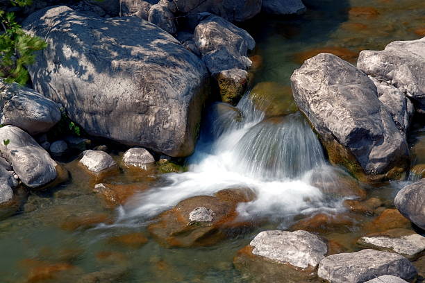 The river in the canyon is a picturesque spectacle where the water flow, like a predator, cuts its way through the rock layers, creating breathtaking views. It can be either a calm, winding ribbon, or a seething and rapid stream, reflecting the sky and rocks.