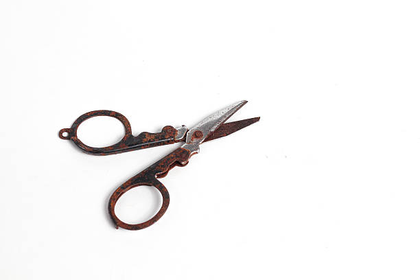 istock small rusty scissors full of dust isolated white background 2227924843
