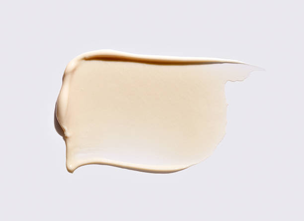 istock beige cream smear, cosmetics textures, foundation swatch 2227924984